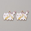 Golden Plated Alloy Enamel Pendants ENAM-WH0001-39G-05-1