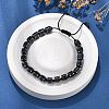 Adjustable Natural Sodalite and Non-magnetic Synthetic Hematite Braided Bead Bracelets BJEW-Z090-01C-2