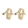 Brass Cubic Zirconia Hoop Earrings EJEW-Q014-39G-2