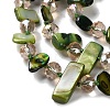 Boho Glass & Dyed Natural Shell Beaded Chips 3 Layer Necklaces for Women NJEW-H047-01A-3