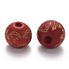 Painted Natural Wood Beads WOOD-N006-03A-03-2