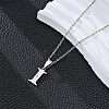 201 Stainless Steel Crystal Rhinestone Initial Pendant Necklaces FS-WG28760-15-1