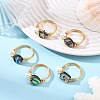 Eco-Friendly Copper Wire with Natural Abalone Shell/Paua Shell Finger Rings RJEW-JR01086-01-1