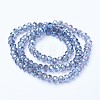Electroplate Transparent Glass Beads Strands X-EGLA-A034-T6mm-Y02-2