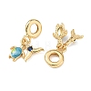 Ocean Brass Pave Cubic Zirconia European Dangle Charms KK-H278-04G-02-2