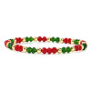 Christmas Glass & Brass Beads Stretch Bracelets for Women OZ4869-1-1