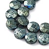 Electroplated Natural Lava Rock Beads Strands G-A256-F01-01G-2