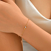 201 Stainless Steel Pave Clear Cubic Zirconia Arrowhead Link Bracelets for Women ZJ3010-4