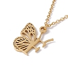 Initial Letter with Butterfly Pendant Necklace LS-NJEW-C026-01G-F-1