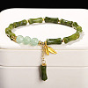 Natural Southern Jade Beads Stretch Bracelets WG466DA-01-1