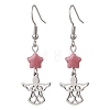 Angel with Star 304 Stainless Steel Dangle Earrings EJEW-JE06792-3