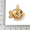 Hollow 304 Stainless Steel Two Sides Enamel Pendants STAS-L316-17G-01-4