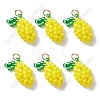 20Pcs Glass Seed Beaded Lemon Pendants PALLOY-SZ00056-1