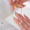 Zinc Alloy Pave Rhinestone Glass & Cat Eye Box Chain Slider Bracelets WG18DF5-01-2