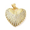 Rack Plating Brass Micro Pave Clear Cubic Zirconia Pendants KK-C047-12G-1