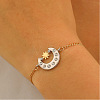 Brass Micro Pave Rhinestone Link Bracelets WG06C1A-14-1