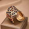 Leopard Print Pattern Alloy Cuff Bangles & Cuff Rings Sets WGB08C8-02-4