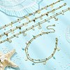 Round Natural Mixed Gemstone & 304 Stainless Steel Charm 2-Strand Anklets for Women AJEW-AN00816-1