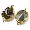 Natural Mixed Stone Faceted Teardrop Connector Charms G-M431-02G-3