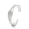 Brass Twist Rope Open Cuff Bangle for Women BJEW-F445-08P-2