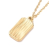 Ion Plating(IP) 304 Stainless Steel Rectangle Rectangle Pendant Necklace with Cable Chains for Men Women NJEW-F294-01G-1