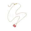 Alloy Enamel Handbag Pendant Brass Cable Chain Necklaces for Women NJEW-JN05273-5