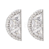 Brass Micro Pave Clear Cubic Zirconia Stud Earrings EJEW-Q015-15P-4