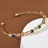 Brass Micro Pave Cubic Zirconia Cuff Bangles KK-D112-02G-5
