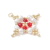 Glass Seed Beaded Star Pendants PALLOY-MZ01165-03-3