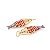Brass Enamel Pendants KK-B148-14G-07-2
