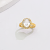 Brass Micro Pave Cubic Zirconia Cuff Open Rings for Women YE6141-1-3