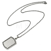 304 Stainless Steel Micro Pave Clear Cubic Zirconia Virgin Mary Rectangle Pendant Necklaces NJEW-D089-07P-2