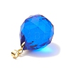 Faceted Transparent K9 Glass with Brass Pendants PALLOY-JF02041-4