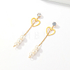 Golden 304 Stainless Steel Dangle Stud Earrings CL0746-2-1