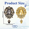 1Pc Teardrop Retro Alloy Rhinestone Brooches for Women JEWB-SP0001-17A-2