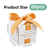 Gold Stamping For You White Paper Candy Boxes with Ribbon CON-WH0043-302B-2