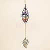 Chakra Natural Gemstone Chips Wire Wrapped Metal Tree of Life Hanging Ornaments PW-WG15E20-02-1