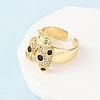 Adjustable Brass Micro Pave Cubic Zirconia Cuff Open Rings RJEW-H263-263B-G-3
