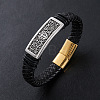 Punk Braided PU Leather Cord Bracelets NY2607-2-1
