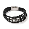 Braided Microfiber Leather Multi-strand Bracelets BJEW-B096-06A-1