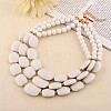 Bohemian Style Acrylic Faceted Rectangle Graduated Beaded 3 Layer Necklaces for Women WGBB337-01-1