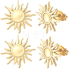 10Pcs 304 Stainless Steel Sun Stud Earring Findings EJEW-BBC0001-12-1