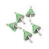 Mushroom Antique Silver Tone Alloy Enamel Pendants ENAM-N039-07D-2