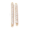Brass Clear Square Cubic Zirconia Links Connectors ZIRC-G170-22G-1