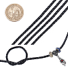 Diameter 3mm Black Round Folded Bolo Genuine Braided Leather Cords for Necklace Bracelet Jewelry Making WL-PH0002-01A-4