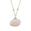 4Pcs 4 Styles Electroplate Natural Shell Pendant Necklaces NJEW-JN05180-01-5