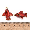 304 Stainless Steel Enamel Pendants STAS-F347-09G-3