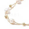 Natural Pearl Beaded Double Layer Multi-strand Bracelet BJEW-TA00243-2