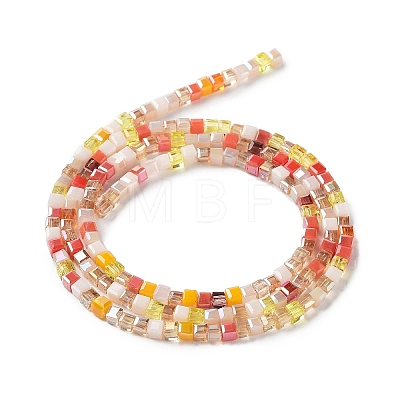 Gradient Color Electroplate Glass Bead Strands X-GLAA-E042-05-B01-1