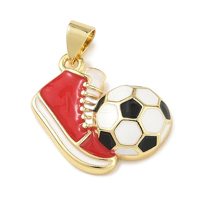 Football Theme Brass Enamel Pendants KK-A303-01C-G03-1